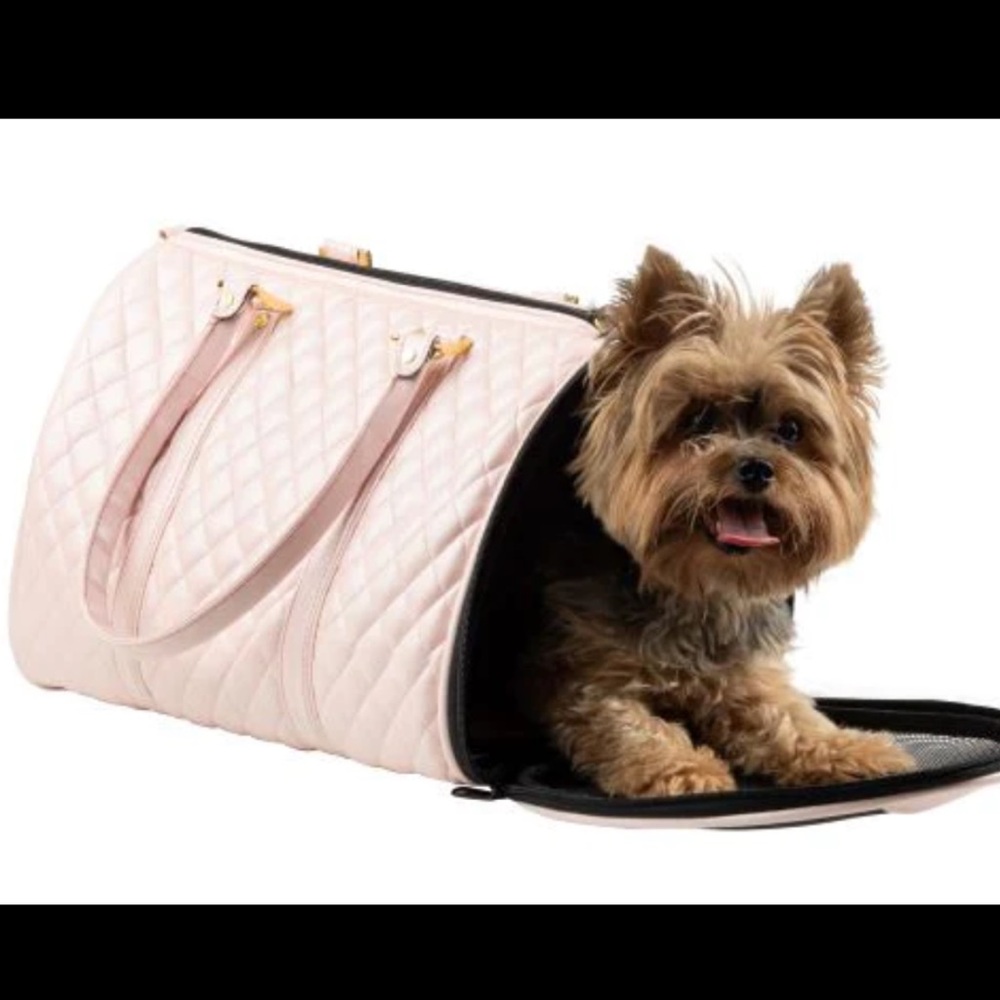 JL Duffel Quilted Mini Dog Carrier – Pink